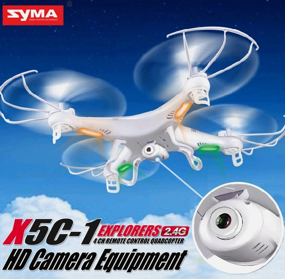 Cuadricóptero Syma X5C 2.4G 4 canales 6 ejes - HD Foto/Video Drone RC Control Remoto Foto 2 de 4