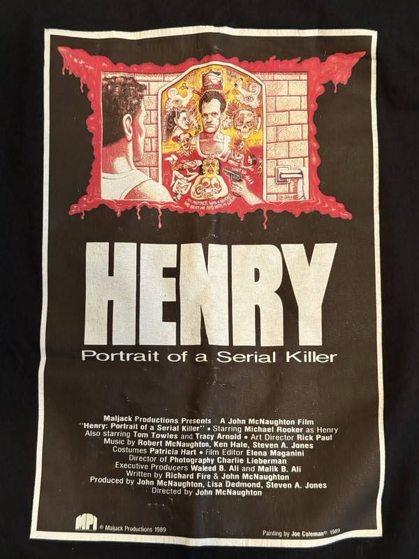 HENRY PORTRAIT OF A SERIAL KILLER T-shirt Poster Artwork Size Large No Blu Ray