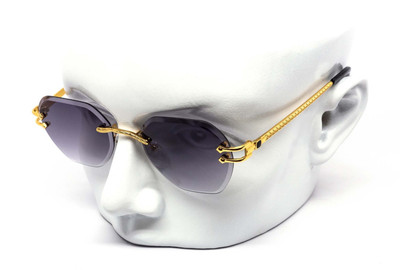 Mens Gold Frame Round Black Lens Vintage Retro Hip Hop Fashion Oval Glasses New