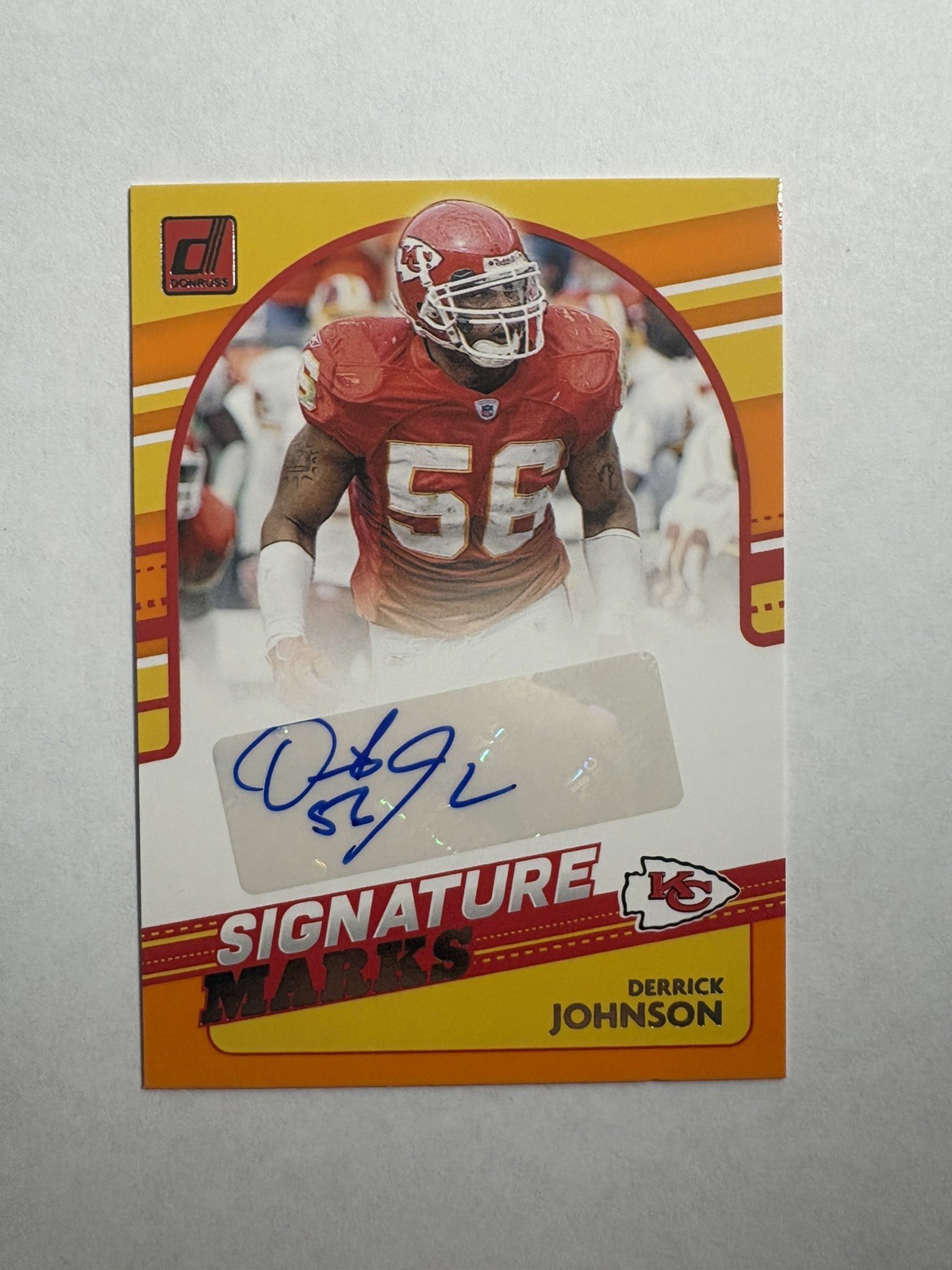 Derrick Johnson Auto 2021 SP Donruss Signature Marks #SM2 KANSAS CITY CHIEFS