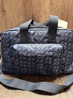 Tommy Hilfiger Weekender Duffel Bag Gray Black Monogram New With Tags MSRP $148