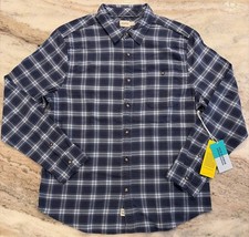 NWT Fair Harbor Seaside Lightweight Flannel Shirt Cloudy Blue Plaid Men  s Large