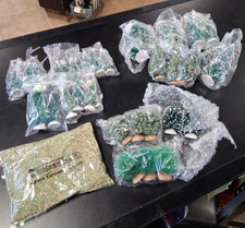 LOT OF 34 Trees Christmas Village Model Railroad  bag landscape lawn cover