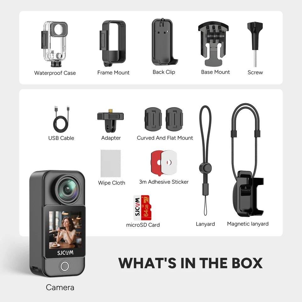 SJCAM C400 Pocket Action Camera 4K WiFi 5G Touch Screen 6-Axis Stabilization - Image 2 of 4