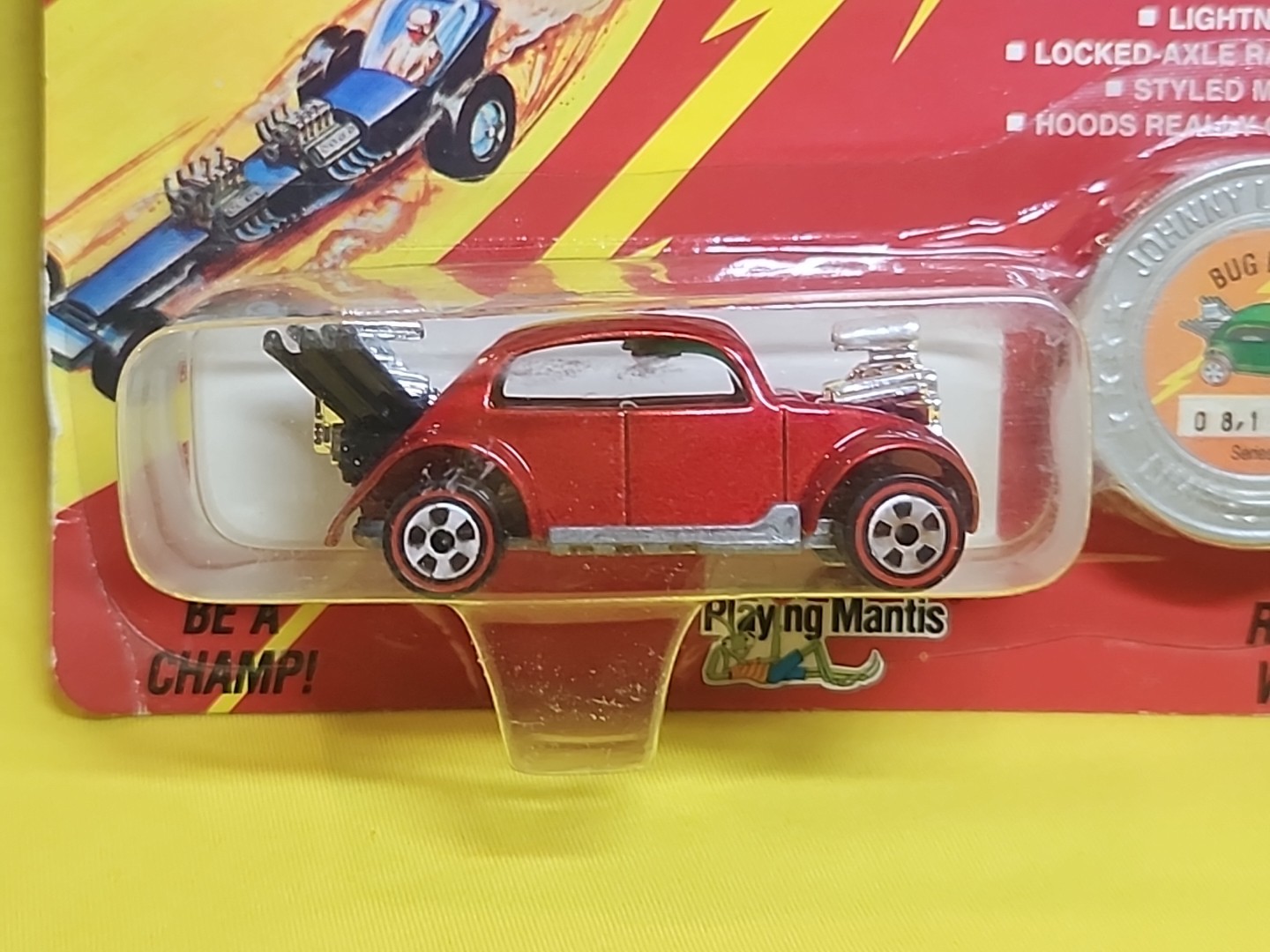 1993 Johnny Lightning BUG BOMB Red Car Redline Wheels Coin 08,105 Series E 🔥X3