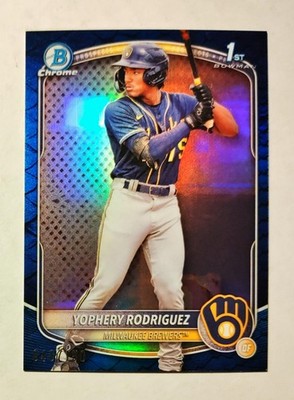 Yophery Rodriguez 2025 1st Bowman Chrome BLUE Reptilian REFRACTOR 048/150 RC z62
