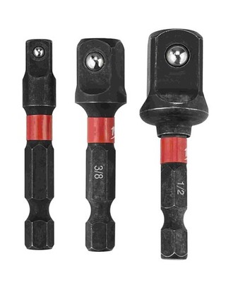 Milwaukee Shockwave Steckschlüsseleinsätze, 1/4'' Sechskant auf 1/4, 3/8 und 1/2''