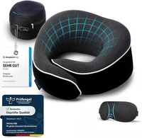 Nackenkissen Flugzeug Reisekissen Memory Foam Schwarz Ergonomisch Mit ZubehÖR