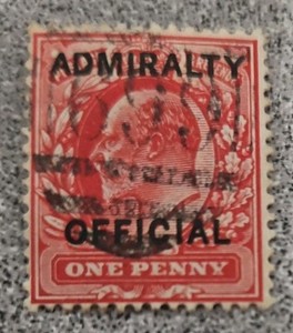 GB 1902 King Edward VII 1d Red ADMIRALTY OFFICIAL Overprint Used Stamp SG O95