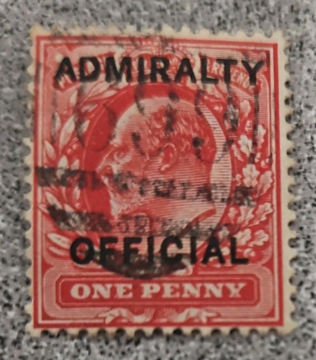 GB 1902 King Edward VII 1d Red ADMIRALTY OFFICIAL Overprint Used Stamp SG O95