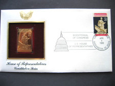 HOUSE OF REPRESENTATIVES Constitution Series FDC GOLDEN Cover replica 1989 STAMP