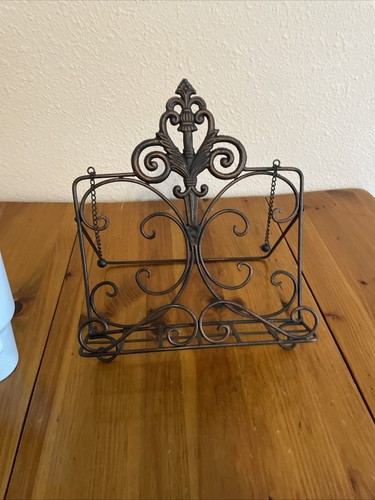 Metal Cookbook/Bible Book Stand with Page Weights