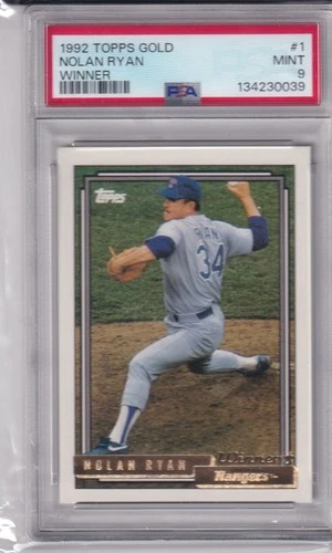 1992 TOPPS GOLD NOLAN RYAN #1 * RANGERS * HOF *  MINT PSA 9  * WINNER