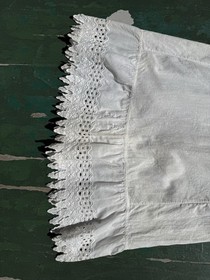 Antique Victorian White Cotton Crochet Chemise