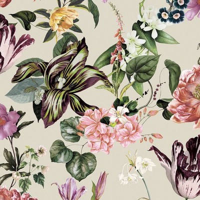 47461 - Flora Floral Rhapsody Beige Rose Grün Galerie Tapete