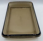 VINTAGE PYREX CORNING BAKING DISH 233 BROWN AMBER  13 1/2x8 3/4x1 3/4