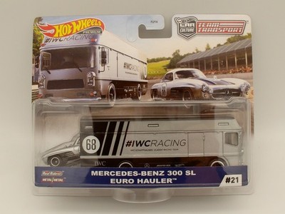 Hot Wheels Premium 1:64 Team Transport Mercedes-Benz 300 SL & Euro Hauler GJT43