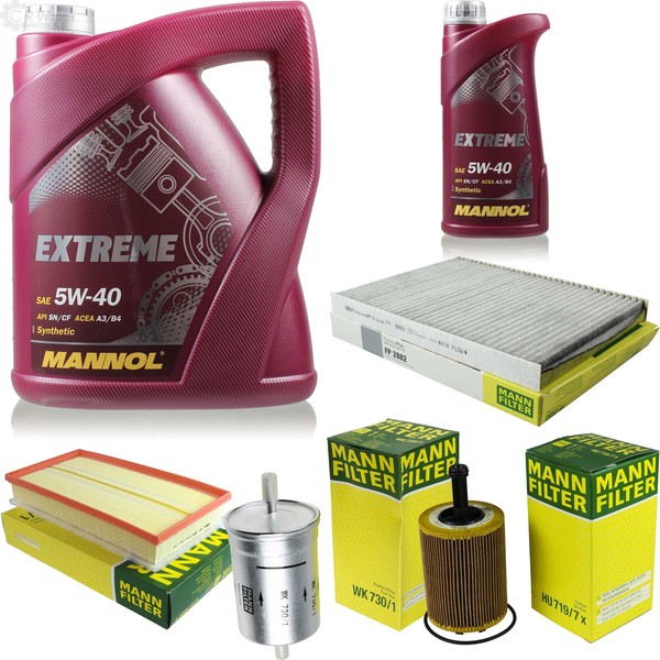 Mann Inspektionspaket 6L Mannol Extreme 5W-40 FüR Seat Toledo Ii 2.3 V5 Leon-image