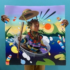 Kayla Mahaffey DON'T ROCK THE BOAT Art Print #/50 deluxe sansing hebru brantley