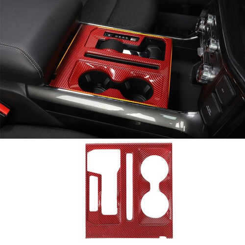 Central Gear Shift Cup Holder Panel Cover Trim For Ford F150 21+Red