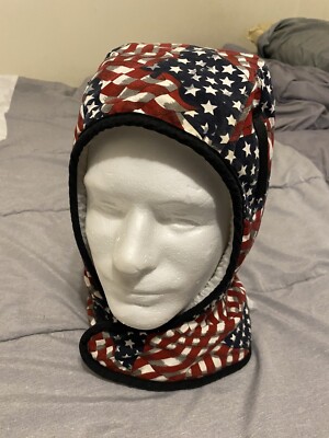 USA Winter hat with Sherpa lining and goggle straps on sides