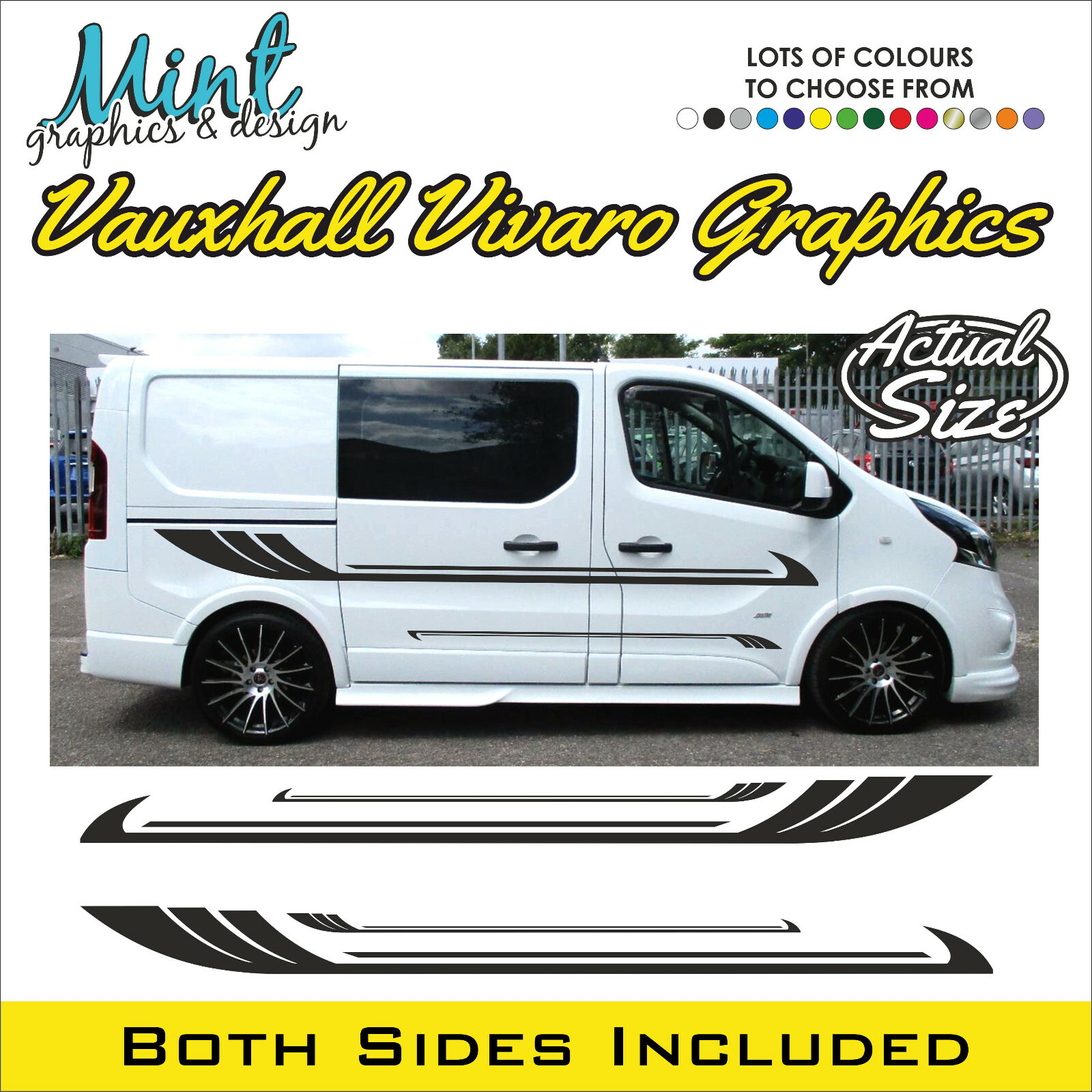 SWB VAUXHALL VIVARO Camper Side Stripes Decals Stickers Van Graphics NO ...