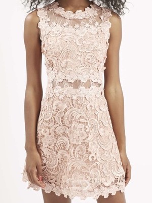 topshop pink skater dress TOPSHOP Blush Pink Tank Low Back Mini Skater Dress