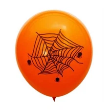 12-inch Halloween Spider Web Orange Latex Balloons 10pk Halloween Party Decor