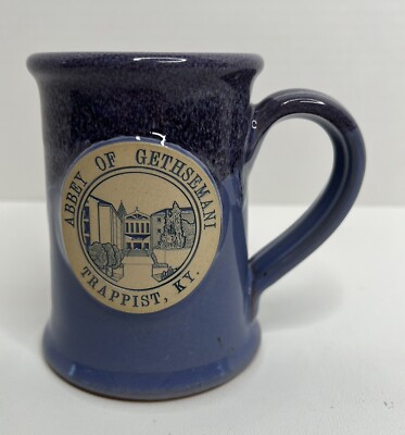 Deneen Pottery Coffee Mug Periwinkle Purple/Blue Abbey Of Gethsemani Trappist KY