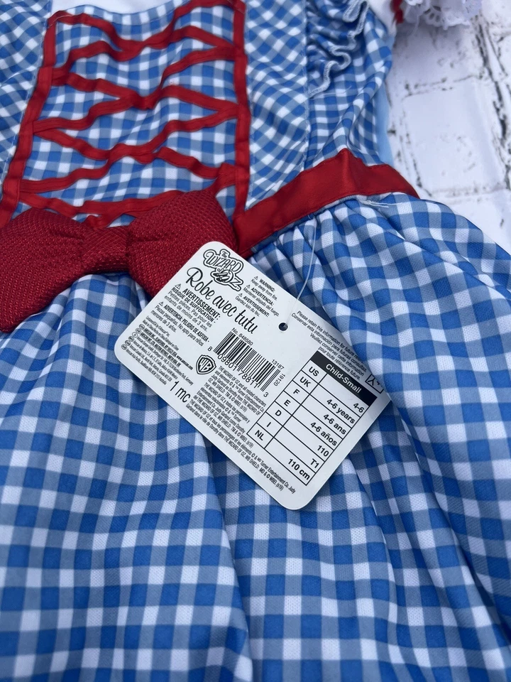 Wizard of Oz Dorothy Halloween Costume Sz Small 4-6 Childs Girls New. - Image 4 of 4