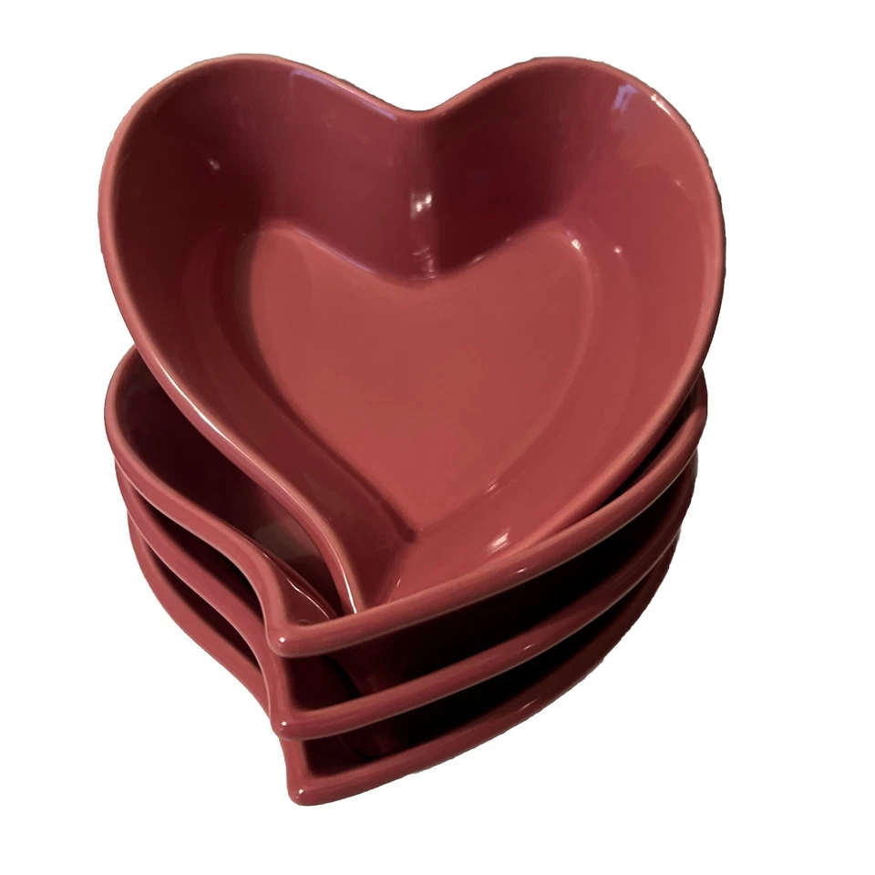 Conjunto de 4 tigelas de cereais em forma de coração rosa Chantal NOVO - Imagem 3 de 3