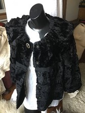 Anthropology Leifsdottir Black Faux Fur Jacket/coat Size 2 Gorgeous Vegan Chic!!