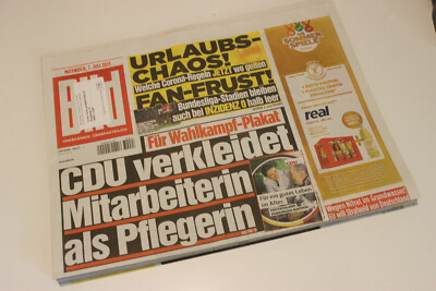 BILDzeitung 07.07.2021 Juli Corona    CDU   Urlaubs Chaos     Fan Frust 