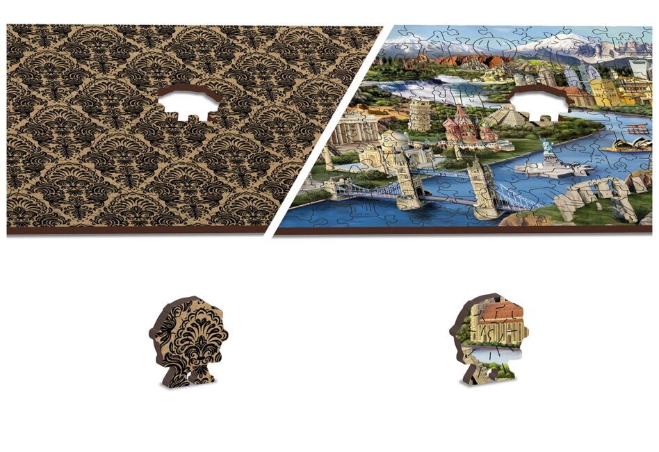 World Landmarks 300 Piece Wood Jigsaw Puzzle Wooden City New | eBay