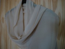 NEW TRENDY  in PASTEL  BEIGE  100%  SILK  Long Scarf / Lady Shawl