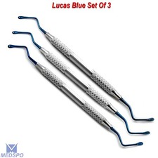 Dental Flat Plastic Filling Spatula Blue Titanium Double Ended Restorative Tools