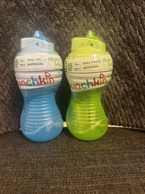Munchkin Mighty Grip Flip Straw Spill-Proof 10oz Cup BPA Free 1yr+ Blue & Green