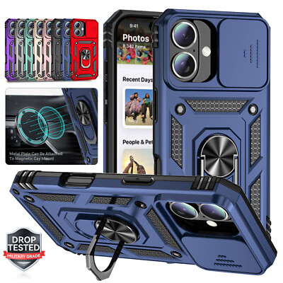 Shockproof Magnetic Ring Stand Case For iPhone 16 15 Pro Max 14 13 12 11 XS XR 8