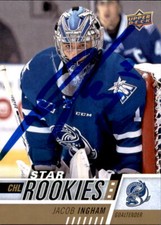 Jacob Ingham Signed 2017-18 Upper Deck CHL Rookie card Mississauga Steelheads