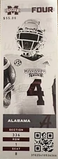 2021 Alabama vs. Mississippi State Collectible Ticket Stub Coach Nick Saban