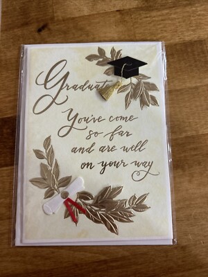 NEW Papyrus Graduation Card -  Graduate, You've come so far - Gold