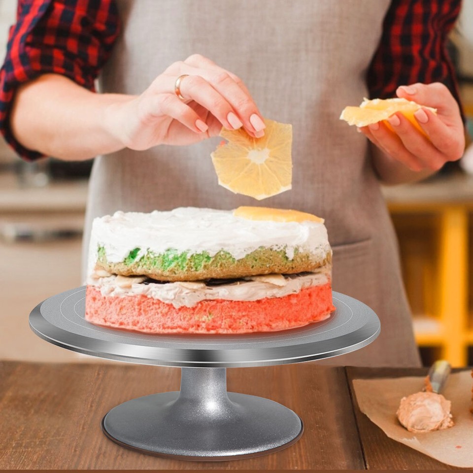 Himalya Tortenständer Aus Aluminium – Drehbarer Kuchen-Drehteller, 30,5 Cm, Rutschfest