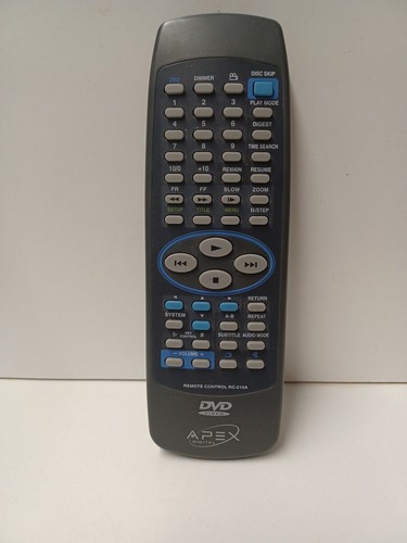 APEX DVD Remote RC-210A Tested and Working