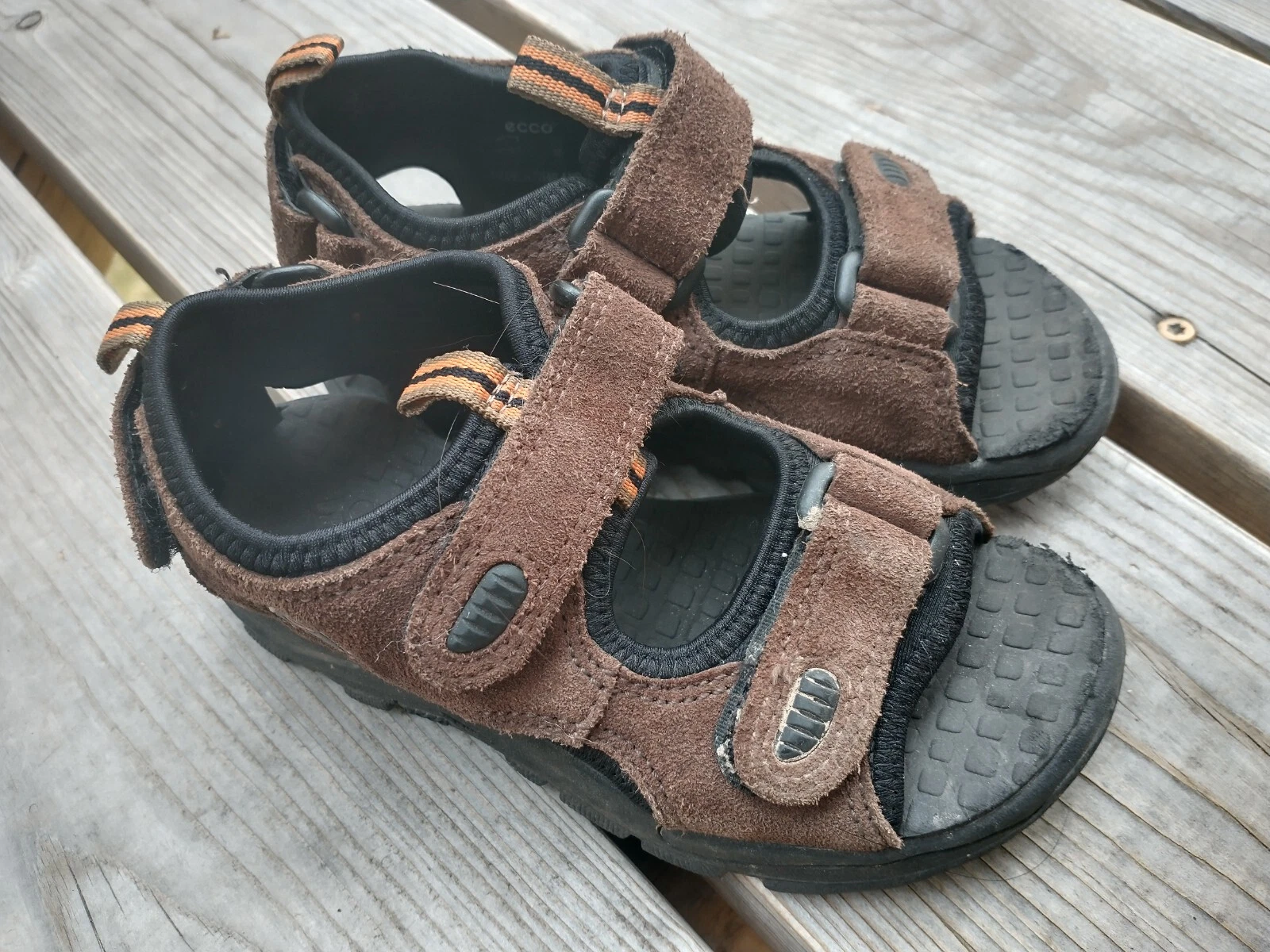 Scarpe sandali Ecco ragazzo ragazza bambino pelle scamosciata marrone taglia 28 taglia US 11 11 5