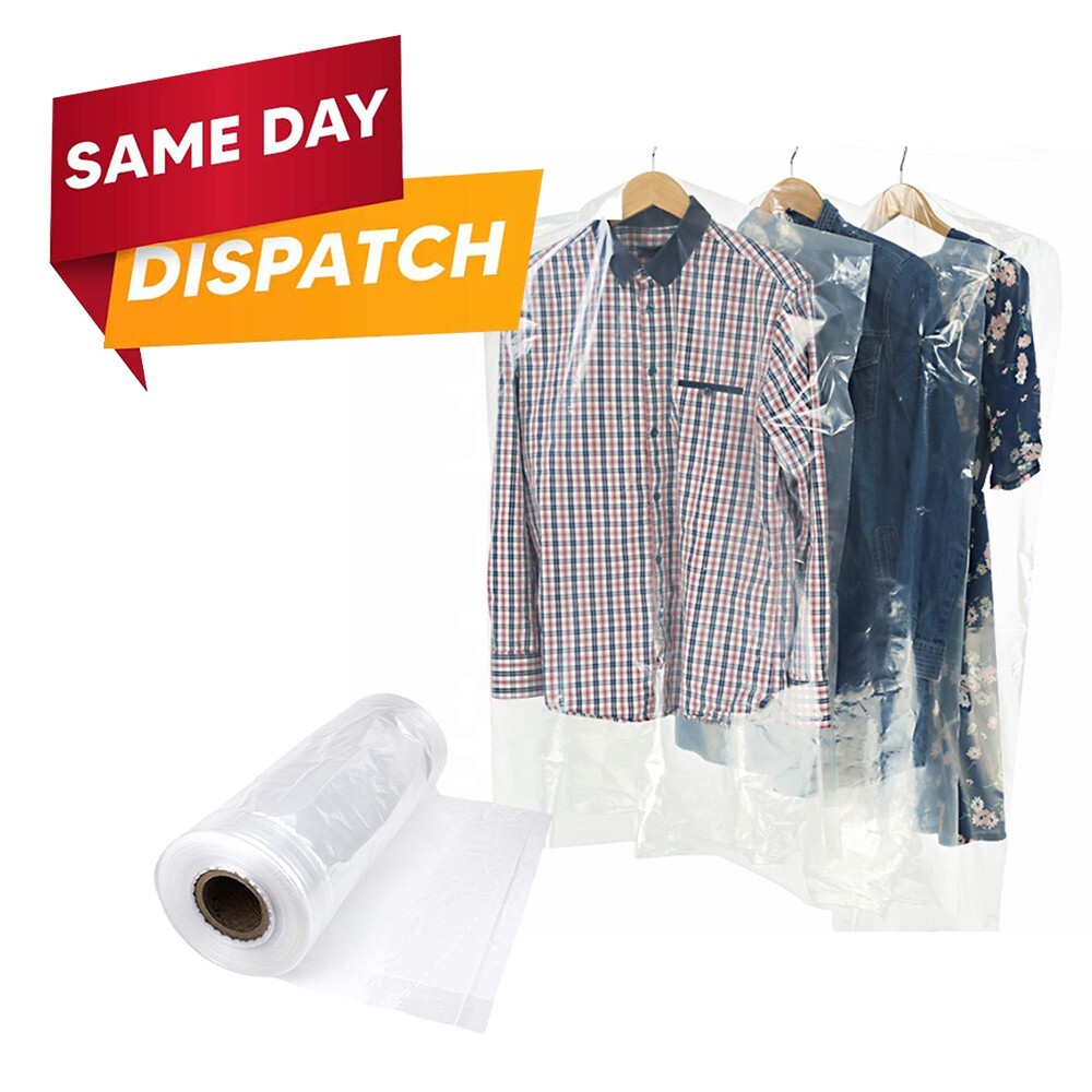 72" Cubiertas de prenda Rollo Polietileno Transparente Bolsas Cubierta para Traje Camisa