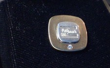 TIFFANY & CO signed 18k On STERLING DIAMOND PATHMARK Award Tack Lapel Pin