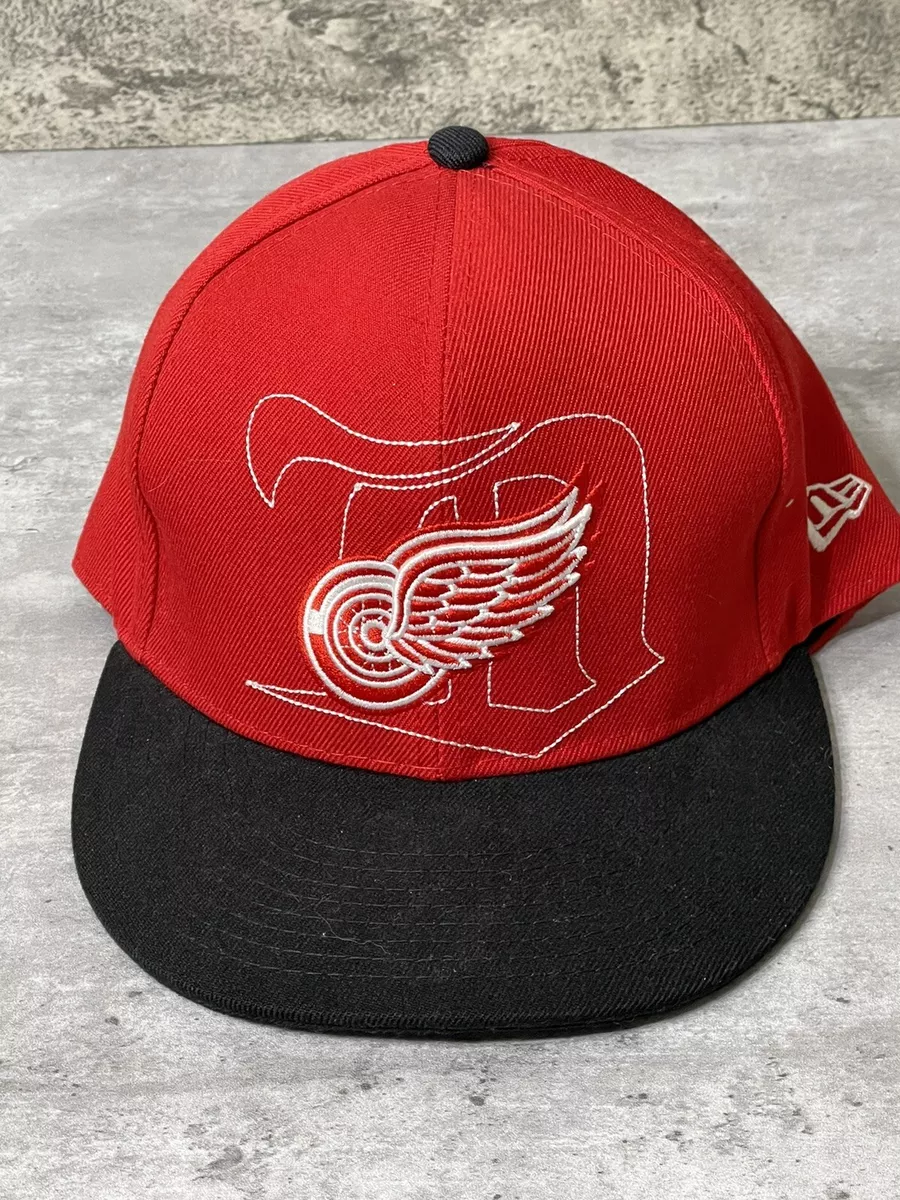 New Era Detroit Red Wings Home 59FIFTY Fitted Cap Hat Size 7 NHL Red