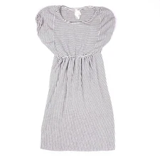 Blu Pepper Button Back Striped Cottagecore Midi Dress Womens L Coastal Cowgirl