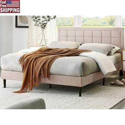 Stylish Durable Bed Frame W/ Adjustable Headboard Quick Setup Platform Design US