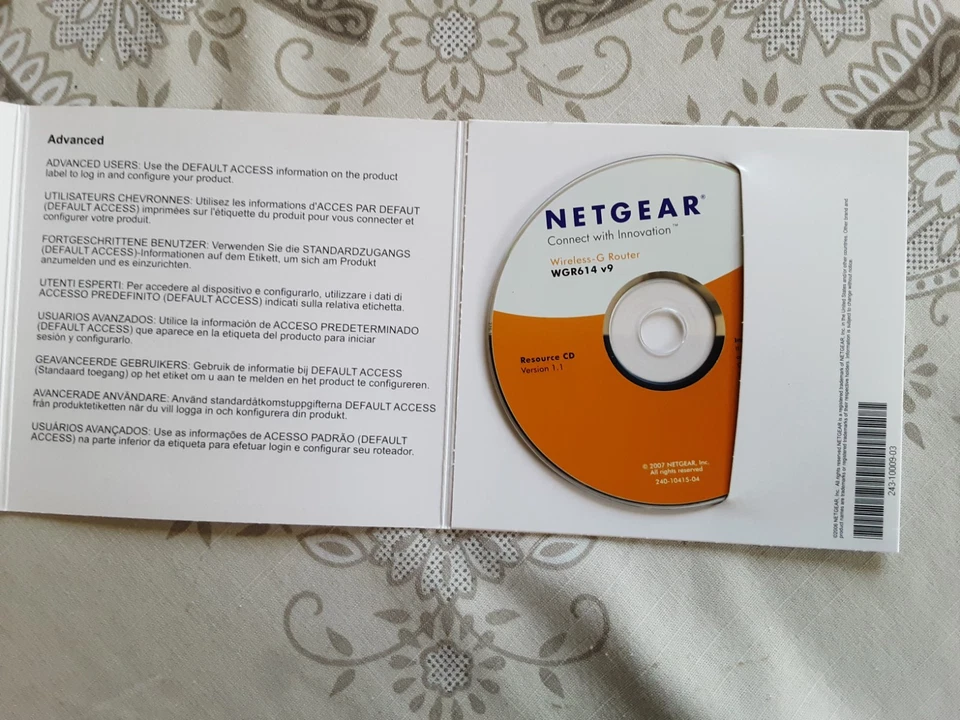 CD NETGEAR Vers. 1.1 für Windows,Apple,Linux etc. Router WGR614 v9,2007, SAMMLER - Bild 3 von 4
